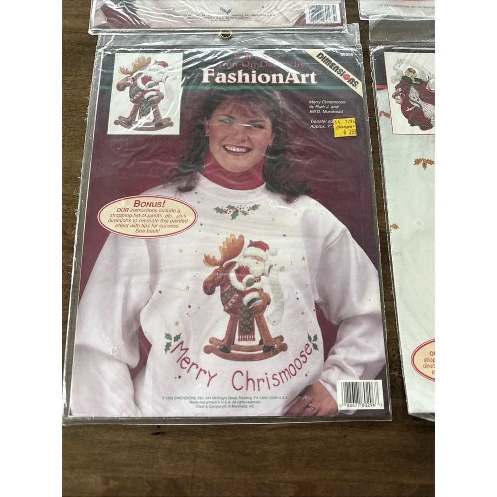 VTG Christmas Iron On Transfers Fashion Art Dimensions Lot 4  1990's